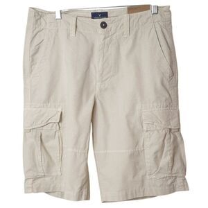 American Eagle Mens Cargo Shorts 31" Beige Longboard Casual Wear American
